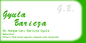 gyula baricza business card